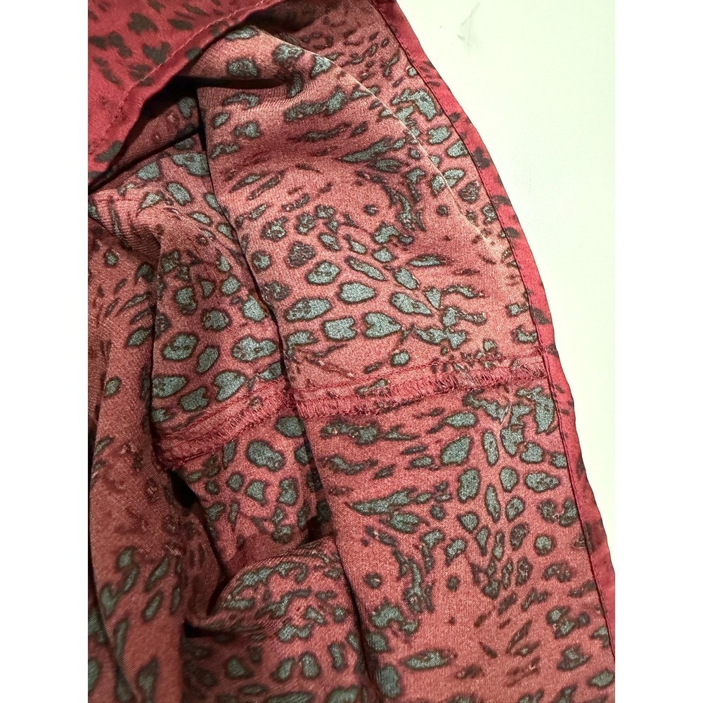 Forever 21 Womens Burgundy Leopard Print Satin V-Neck Camisole Cami Top Large - Picture 6 of 6